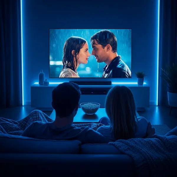 Casal assistindo ao teste IPTV XCIPTV de 5 horas